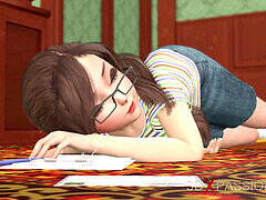 Anális szex, Monumentális dákó, Gesztenyebarna, Filigrán alkatú, Tini