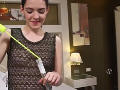 Μελαχροινή, Θηλυκός, Φετιχ, Ποδολαγνεία, Gaping, Ηδ, Δαντέλα, Μόνος