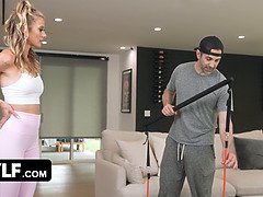 Barbie Feels seduced by her coach during a private workout - MyLF