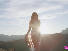 엉덩이, 수음, 자연의 가슴, 야외의, 보지, 혼자, 문신, 젖가슴