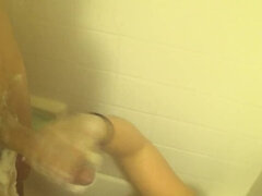 Washing Daddy's Dick In The Shower