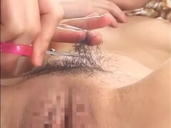 Peitos grandes, Casal, Japonêsa, Lésbica, Raspar depilar, Tetas