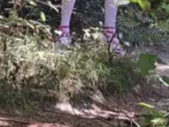 Amateur, Francés, Masturbación, Al aire libre, Público, Solo, Medias largas