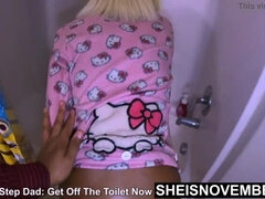 HD Msnovember Violently Attacked Standing Doggystyle, I Caught My Black Step Duaghter On The Commode & Fucked Her Little Vagina Raw NoCondom, Hurt