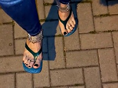 Leie, Crossdresser, Europäisch, Füsse, Absätze, Im freien, Öffentlich, Transfrau