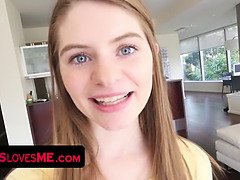 Beautiful Redhead Teen Swallows Her Stepbros Cock