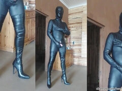 Grosse bite, Tir de sperme, Homosexuelle, Gants, Latex, Cuir, Masturbation, Solo