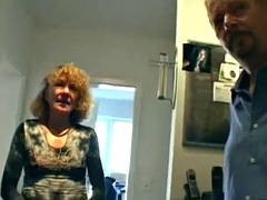 German granny turns into a whore in her house