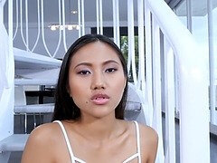 May Thai Hottie Tristan Seagal Gives a Wild POV BJ & Swallows a Massive Load