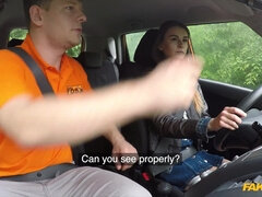 Teenager Dark Hair Snatch Stretched 1 - Fake Driving School