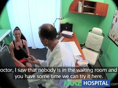 Sexy sales lady bangs doctor & makes him cum twice in fake hospital clinic