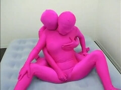 lesbian girl in zentai