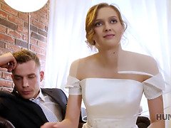 Hunt4k. cute teenie bride gets screwed for money in front