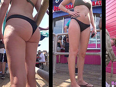 Big Ass Latina Hot teenager Spied beach voyeur HD spycam