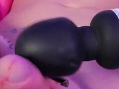 Grote lul, Grote mammen, Masturbatie, Shemale, Alleen, Tatoeage, Vibrator, Webcamera