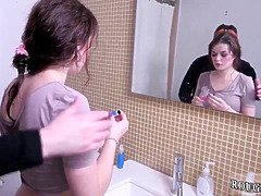 Kúpeľňa, Bdsm, Kuřba, Francúzskej, Hd, Realita, Zrezanie, Teenka
