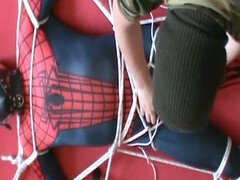 Spiderman caught in a kinky web of pleasure