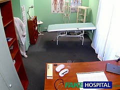 Russian teen gives POV blowjob to horny doctor in fake hospital