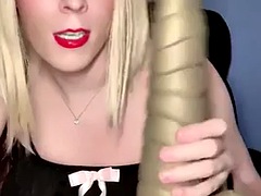 Amaterji, Velik kurac, Blondinka, Zunanji izliv, Dildo, Evropska, Velik dildo, Solo