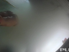 Hidden Camera in the shower records Leya washing herself