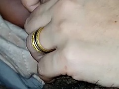 Stepmother grabs her stepsons balls in bed while naked and without fucking