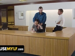 FreeUse Milf - Obedient Milf Receptionist Pleases Her Two Horny Colleagues All Around The Office