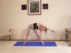 18-Years-Old Nymph Doing Photo Shoot In Her Living Room Exercising!