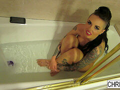 makeup apartment bath BTS With Sexy Christy Mack