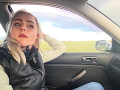 Grosser schwanz, Blondine, Auto, Hardcore, Pov, Öffentlich, Schlucken, Jungendliche (18+)