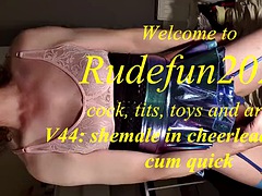 Britannique, Pom pom girl, Tir de sperme, Lingerie, Masturbation, Transsexuelle, Solo