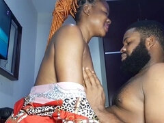 Ladygold Africa gets stretched out by Krissyjoh's massive cock while editing Nigerian porn video