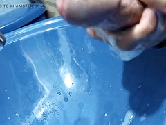 I masturbate in the sink, cum and then wash myself