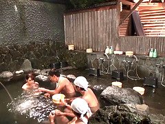 Satisfy nail my wife in japanese onsen spa