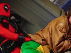 Spider-Man and Deadpool impale Allie Haze on their dicks