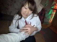 Snazzy oriental School Uniform in a genuine hard core video