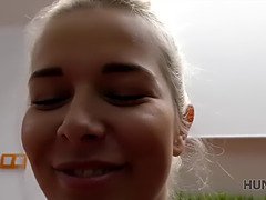 Blue-eyed blonde teen is against stranger sex & pickup for POV fun