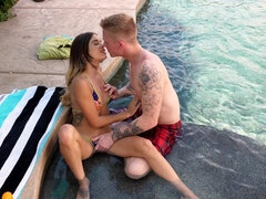 Poolside blowjob & hardcore fuck with Pamela Morrison