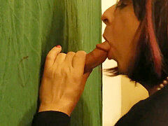 Glory hole blowage with jizz swallow