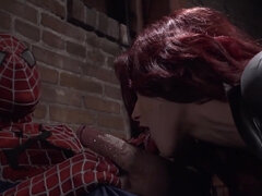 Insatiable damsel Brooklyn Lee shagged by horny Spider-Man
