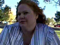 Sexy mature bbw in the park