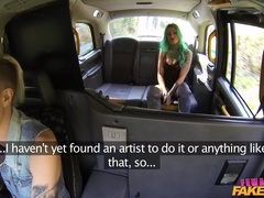 Female Fake Taxi (FakeHub): Dildo Makes Tattooed Babe Squirt