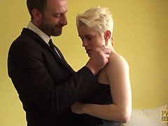 Busty Short Haired UK Sub Anal Fucked Hard