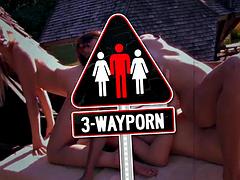 3 Way Porn - 2 Inked Lezzie Ass Fucked by a Guy by 3-WayPorn: Blowjob, Babe  Anal Porn