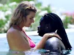 Chica, Tetas grandes, Negro, Rubia, Mamada, Ébano, Interracial, Tetas