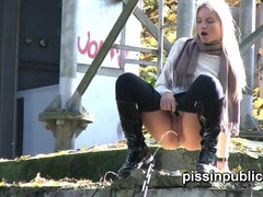 Blond, Compilatie, Vrouw, Hd, Spijkerbroeken, Buiten, Openbaar, Alleen