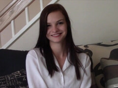 Smiley Brunette Girl Next Door - Exciting for Teacher - Homemade Sex