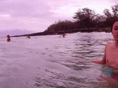 Playa, Bikini, Penetracion con dedos, Despelote, Desnudo, Al aire libre, Pov, Chorro