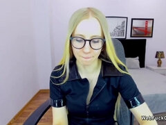 Blonde small tits Belarus babe on webcam
