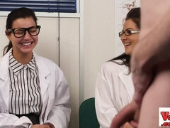 English voyeur nurses instructing tugging guy