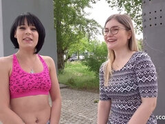 GERMAN SCOUT - TWO CANDID GIRLS FROM BERLIN I FIRST FFM THREESOME AT REAL PICKUP SEX - Tiny emily